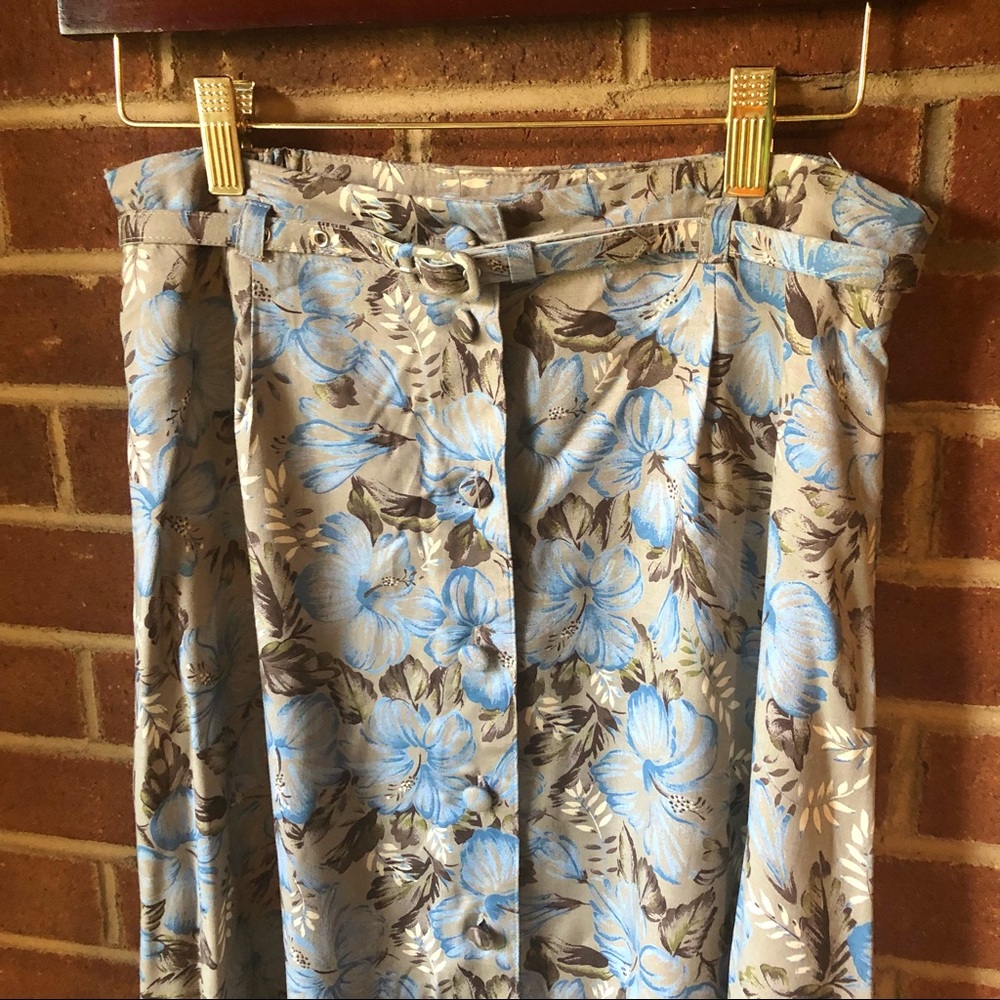 Vintage Sag Harbor Belted Midi Skirt, Small